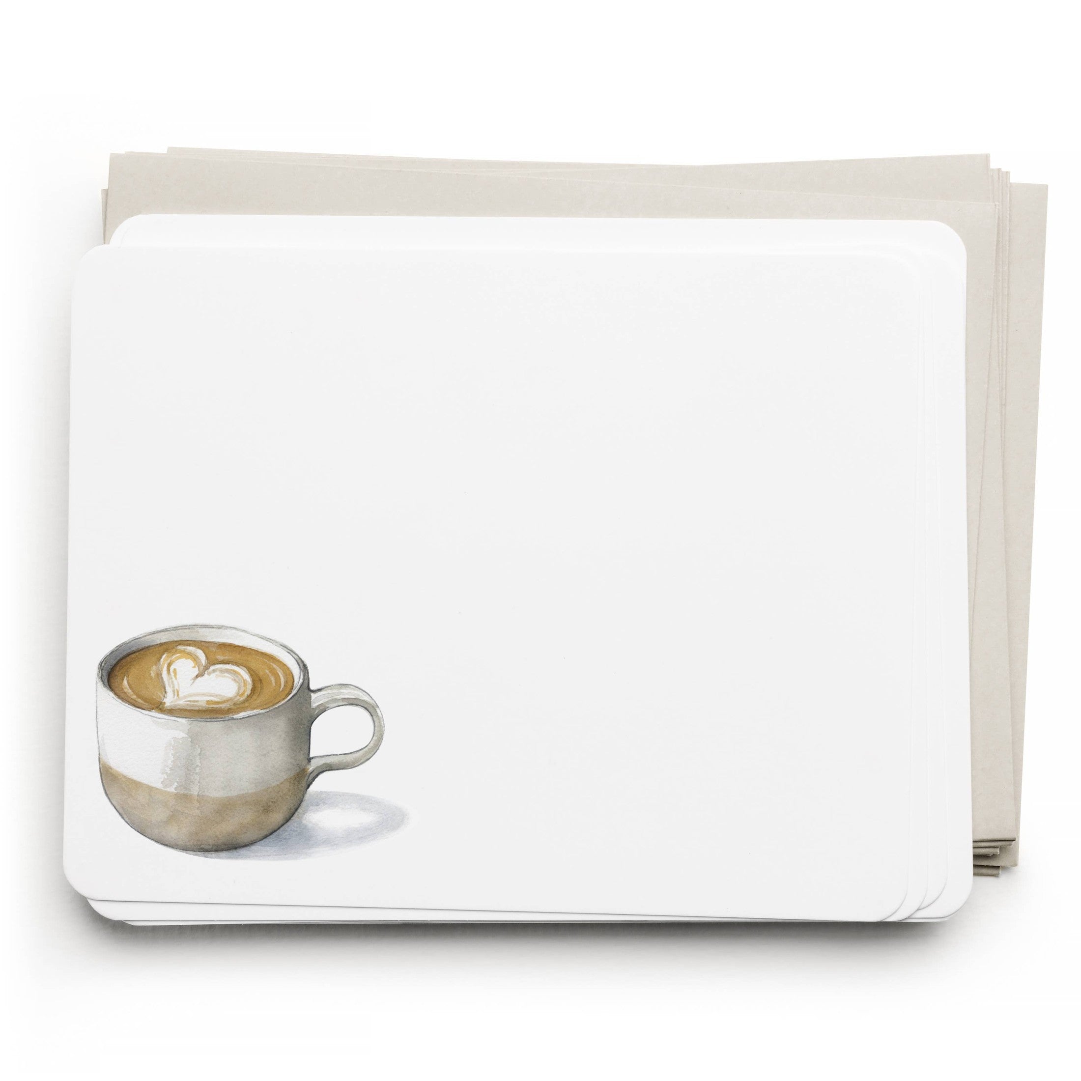 Latte Love Flat Notecard Set, 8 Cards & Envelopes