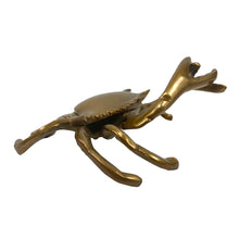 Load image into Gallery viewer, Antiqued Brass Blue Crab Tabletop Decor | Home accents