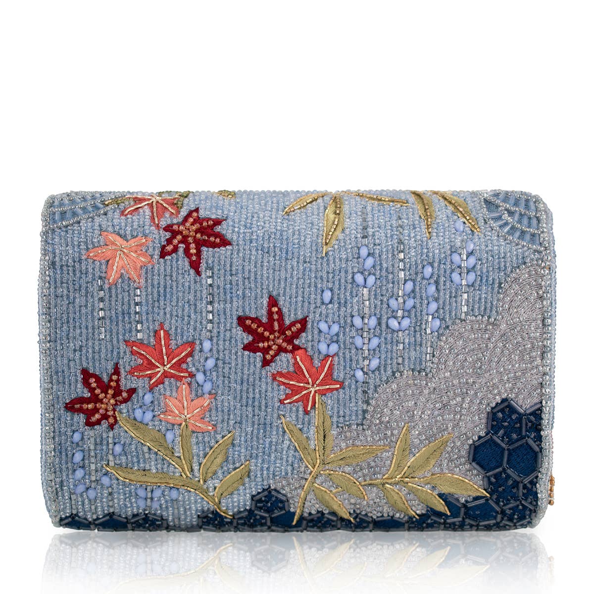 Lotus Mist Beaded Floral CrossBody Bag