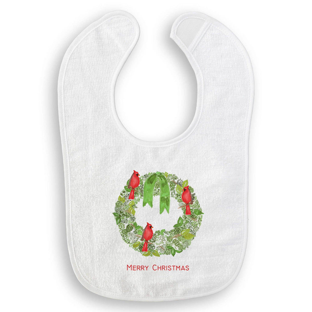Green Wreath with Cardinals Kitchen Towel