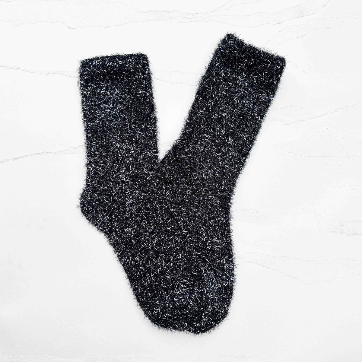 Holiday Sparkle Fuzzy Crew Socks