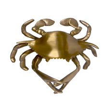 Load image into Gallery viewer, Antiqued Brass Blue Crab Tabletop Decor | Home accents