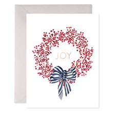 Load image into Gallery viewer, Red Berry Wreath | Joy Christmas Cards (Boxed Set of 6)