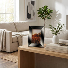 Load image into Gallery viewer, Photo Frame - Black Resin Modern Dimensional Lines, 4x6 in.