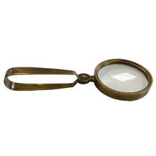 Load image into Gallery viewer, Antiqued Folding Brass Magnifying Glass | Tabletop decor