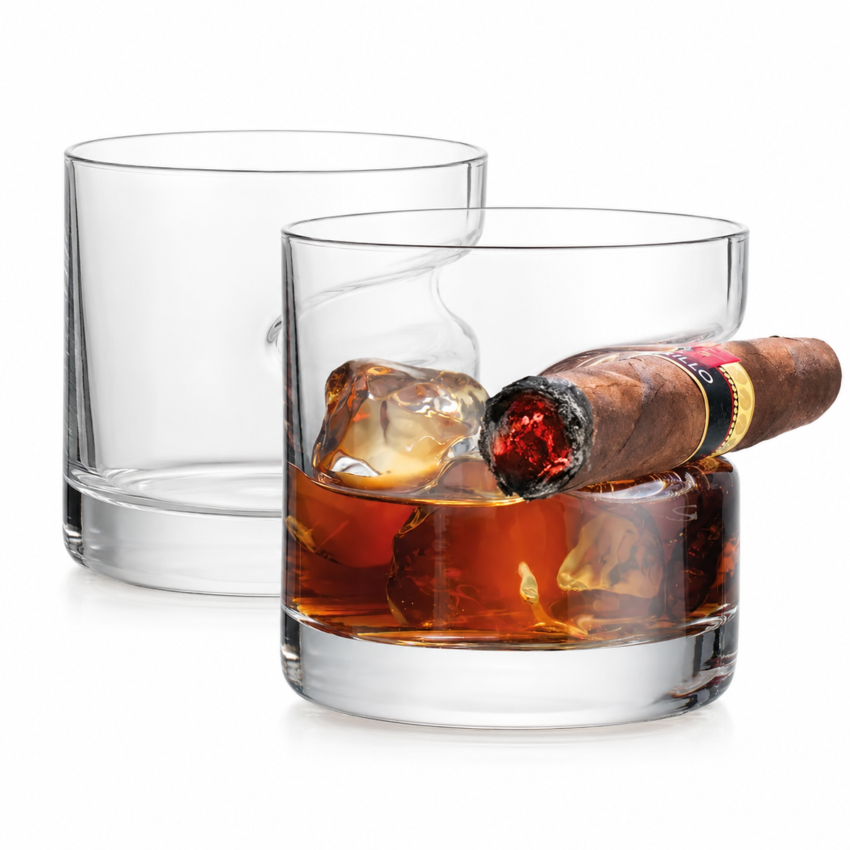 Cigar DOF Glasses, Set of 2 - Whiskey - Bar - Gifts for Him