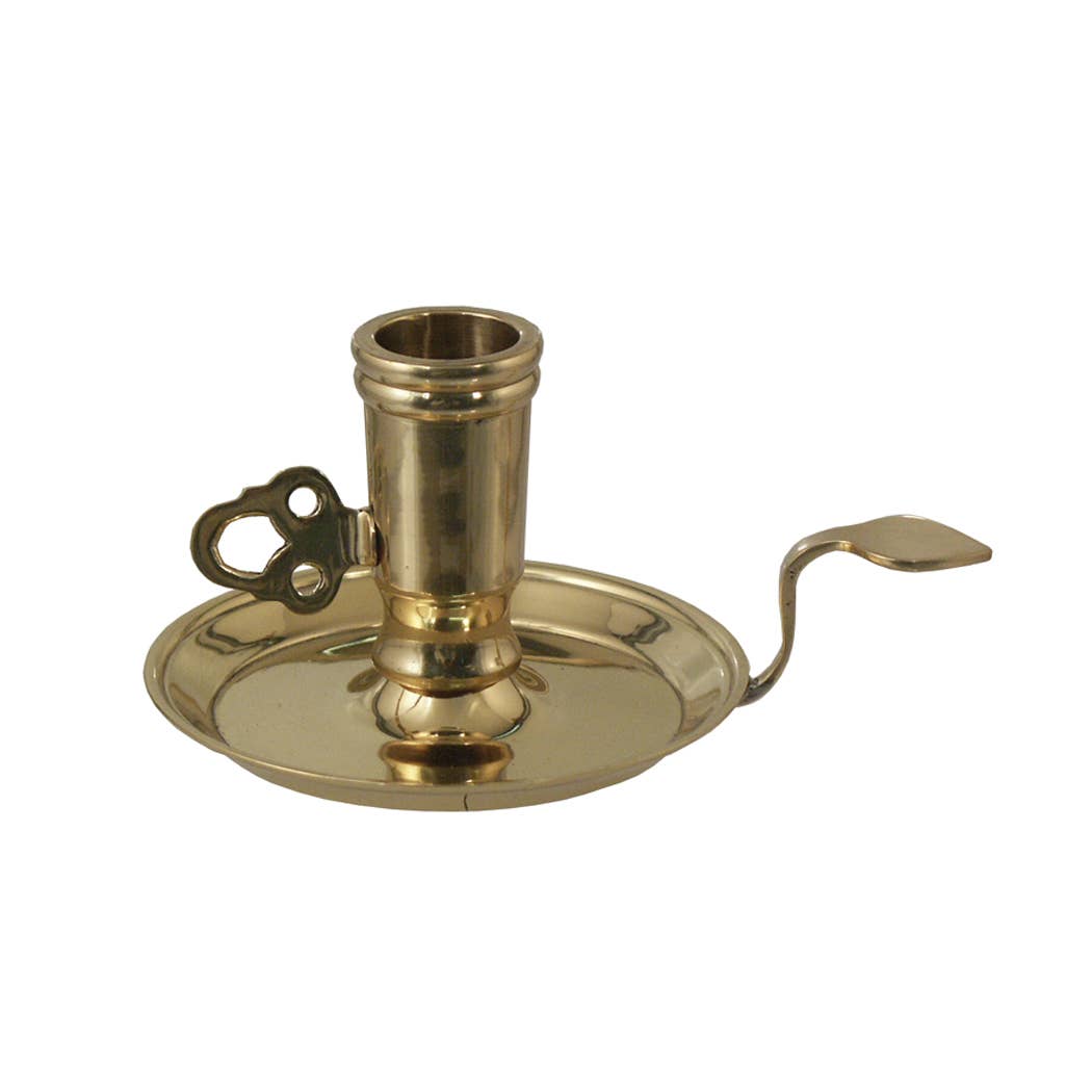 Solid Polished Brass Antique Vintage-Style Chamberstick