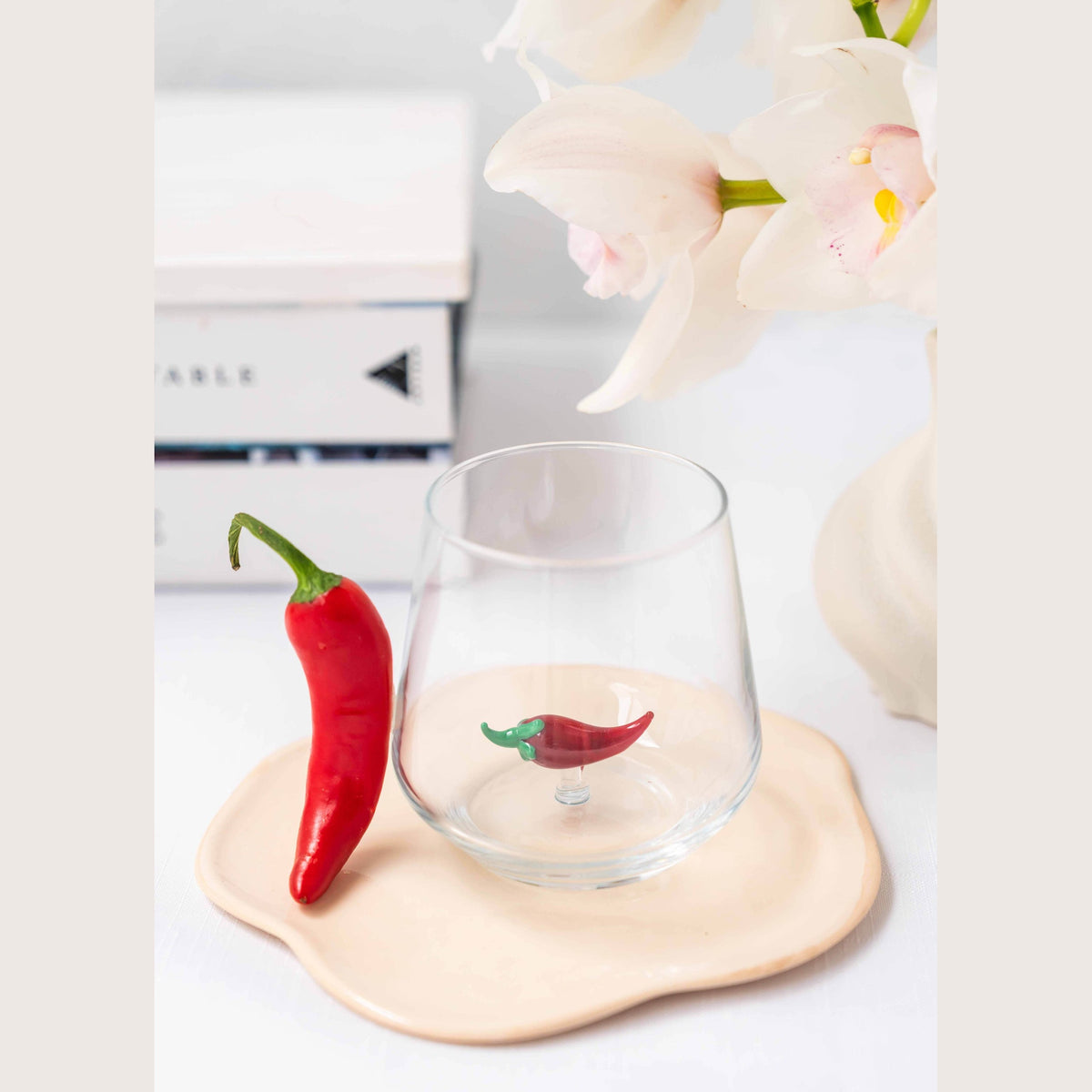 Chilli Pepper Figurine Drinking Glass