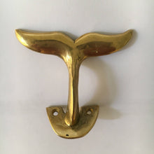 Load image into Gallery viewer, Brass Whale Tail Wall Hook (3 Sizes) β Coastal Bathroom Towel Hook, Nautical Wall Hook, Entryway Coat Hook, Beach House Decor
