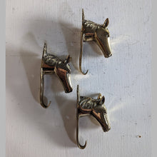 Load image into Gallery viewer, Brass Horse Wall Hook – Equestrian Tack Room & Nursery Decor Hook