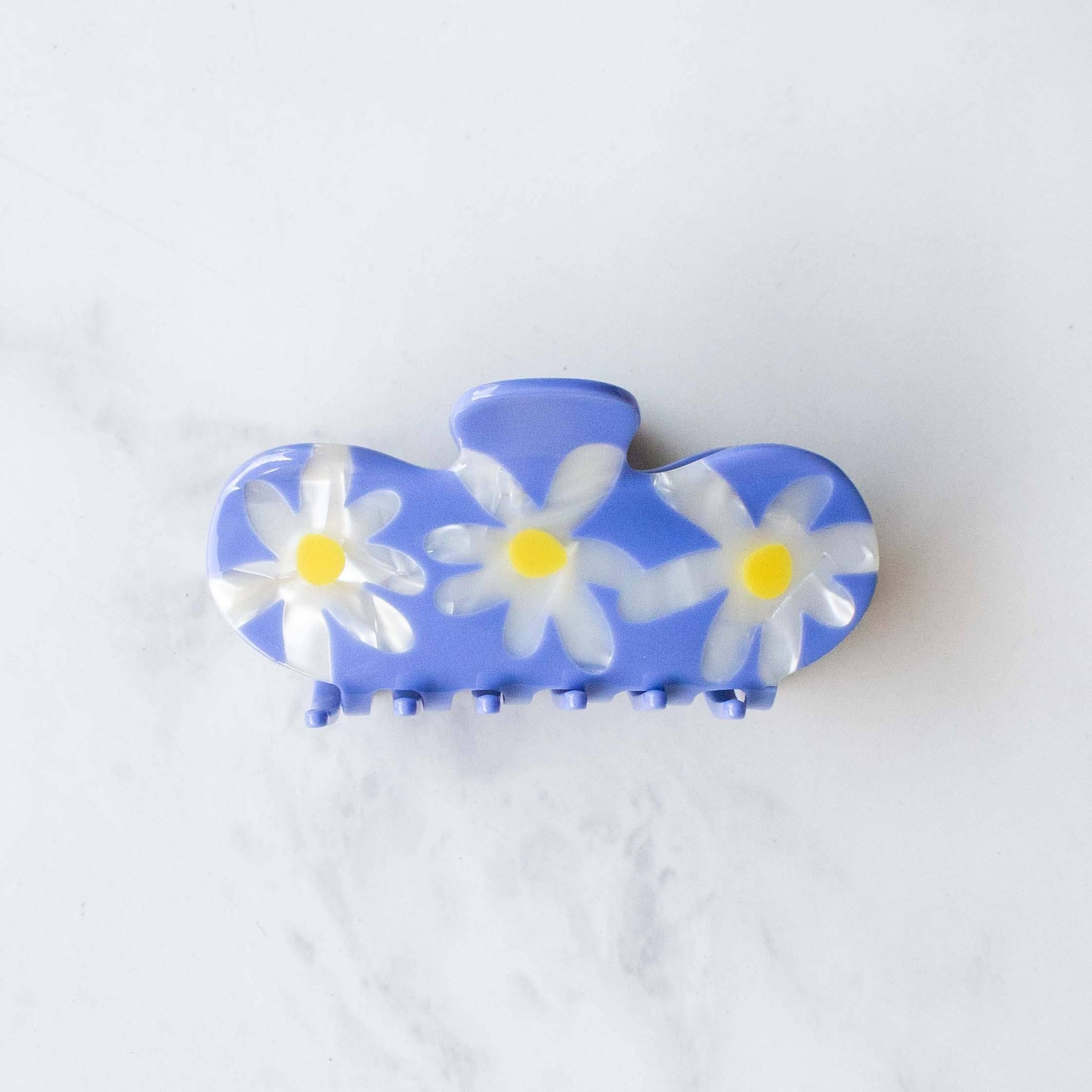 Eco Daisy Flower Curved Hair Claw Clip