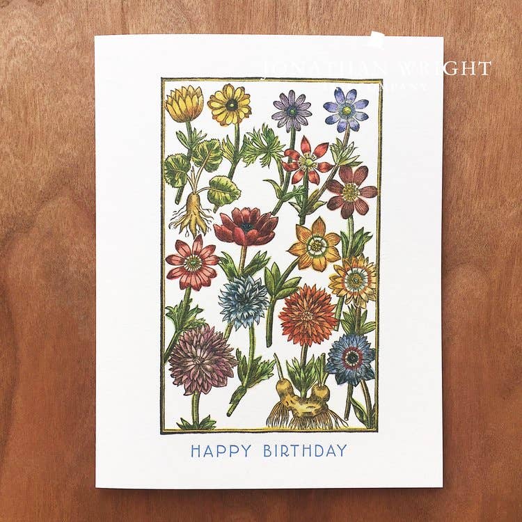 Garden Anemone Birthday Card