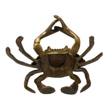 Load image into Gallery viewer, Antiqued Brass Blue Crab Tabletop Decor | Home accents