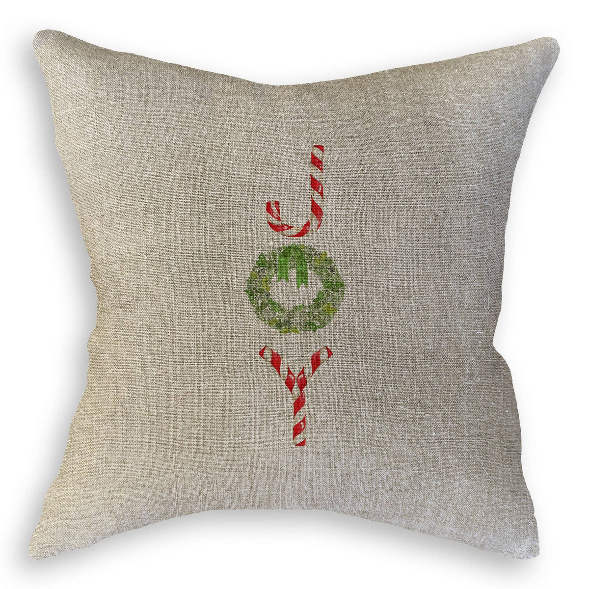 Joy with Candy Canes and Wreath Kitchen Towel