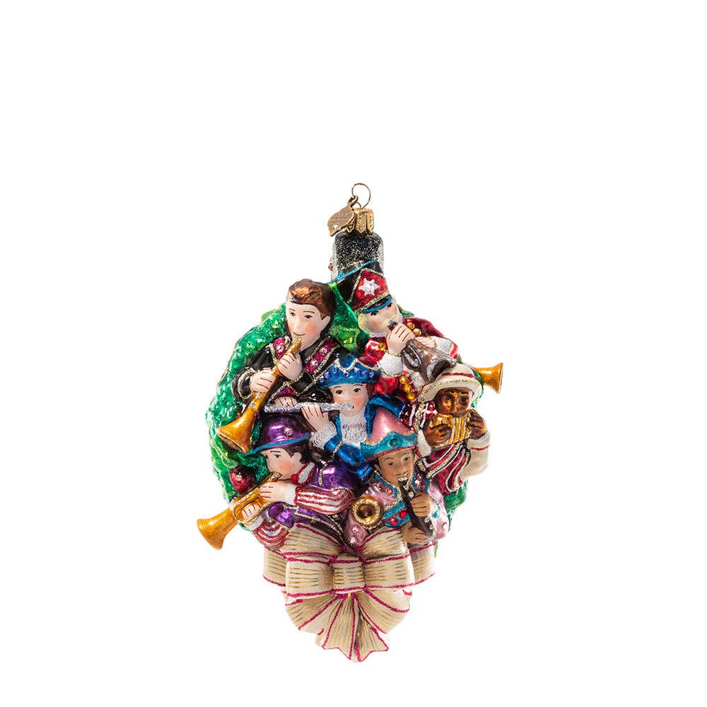 11 Pipers Piping Glass Ornament