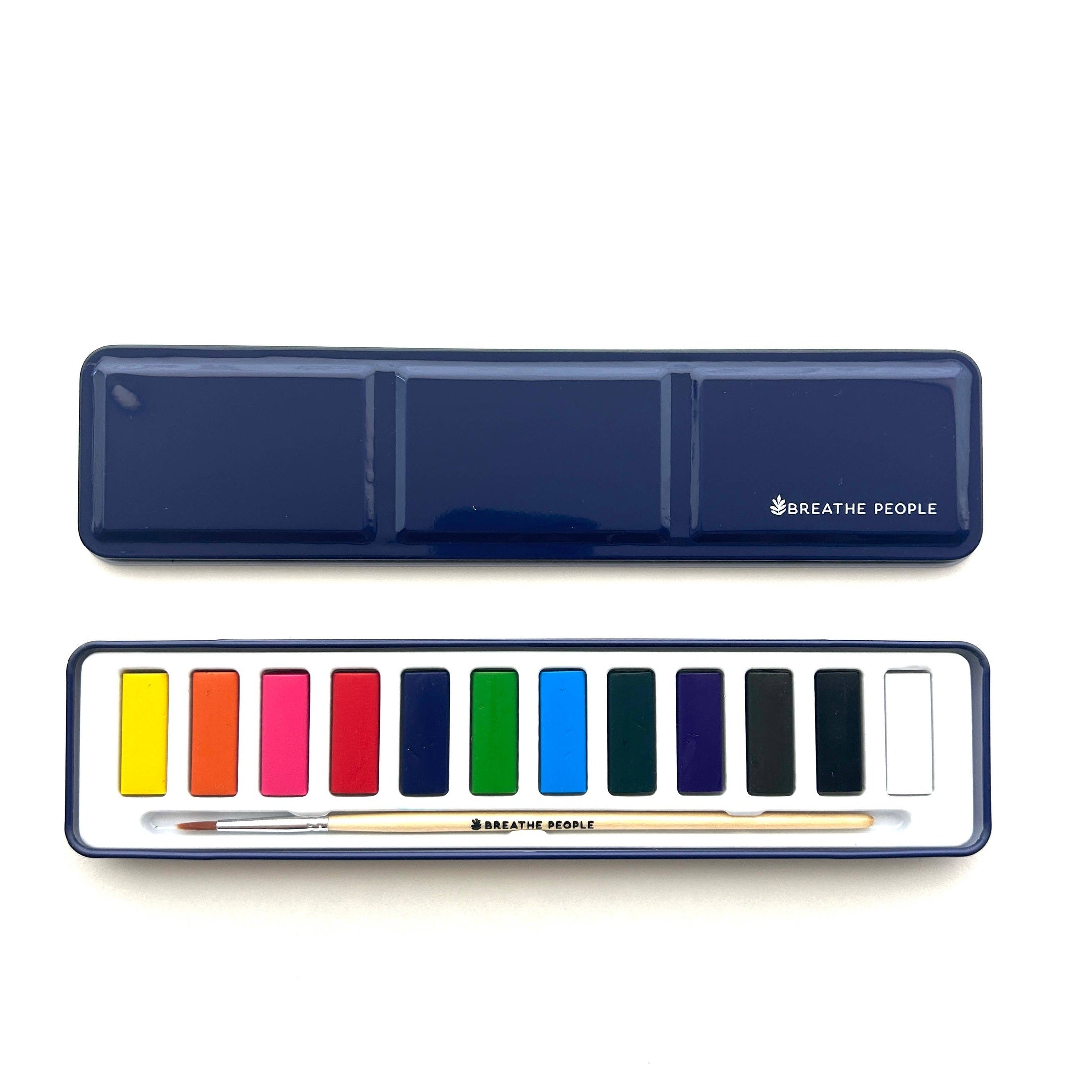 Watercolor Set- 12 Artist Grade Colors + Wood Paintbrush