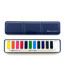 Load image into Gallery viewer, Watercolor Set- 12 Artist Grade Colors + Wood Paintbrush