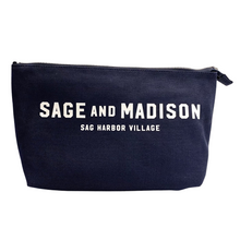 Load image into Gallery viewer, Sage and Madison Navy Zip Pouch
