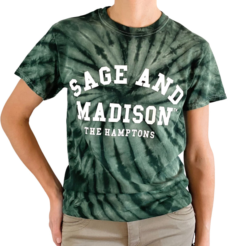 Green/White Unisex Tie Dye Sage and Madison T-shirt