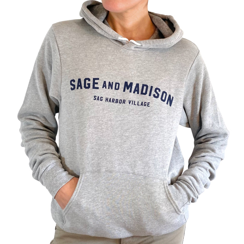 Unisex Sage and Madison Hoodie | Gray/Navy
