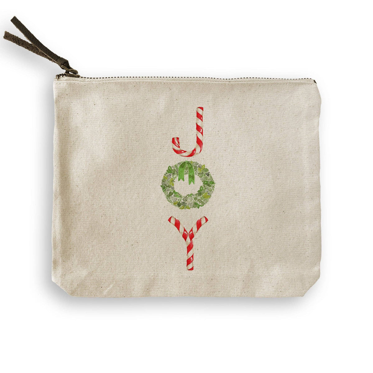 Joy with Candy Canes and Wreath Kitchen Towel