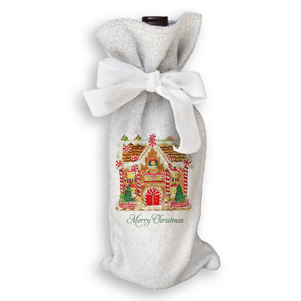 Gingerbread House with Merry Christmas Kitchen Towel