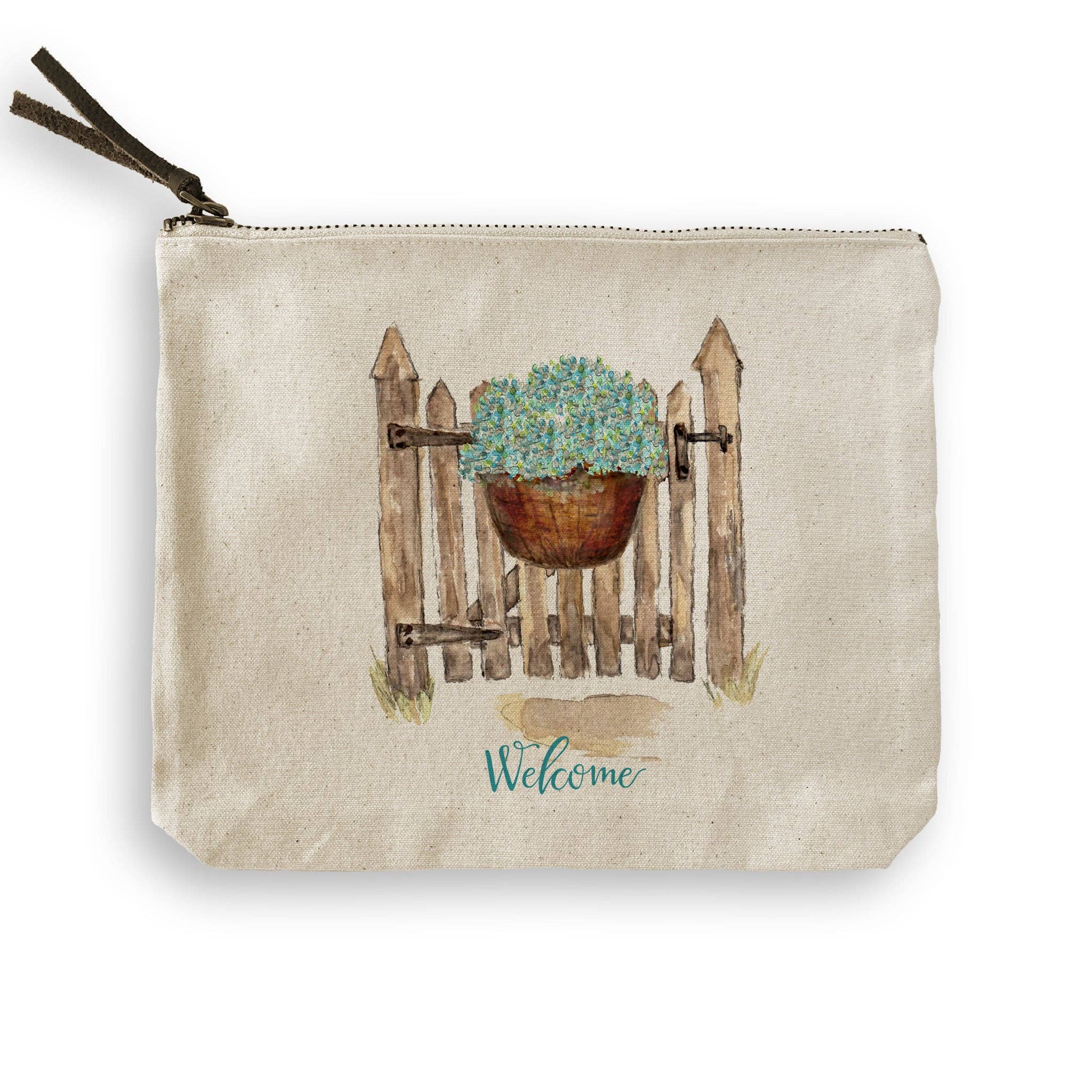Gate with Hydrangea Basket