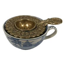 Load image into Gallery viewer, Antiqued Brass Tea Strainer | Vintage Style | Teaware
