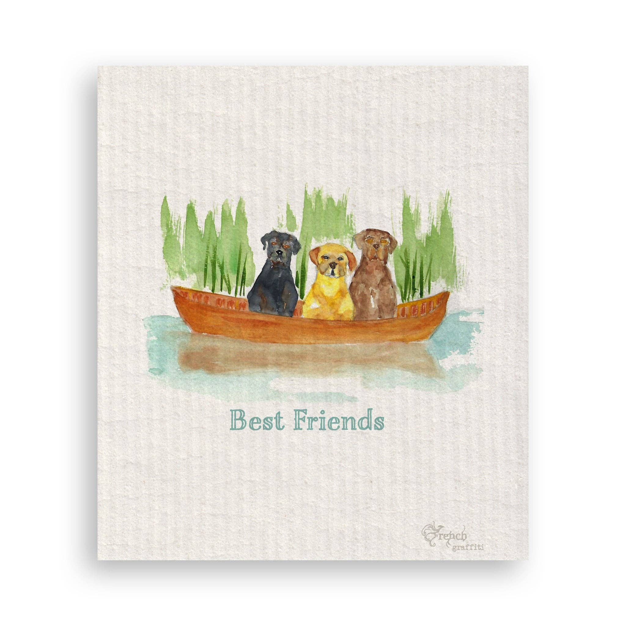 Labs In a Boat Hand Towel