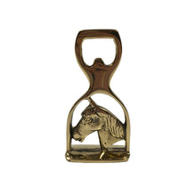 Load image into Gallery viewer, Solid Brass Horse Head and Stirrup Bottle Opener | Barware
