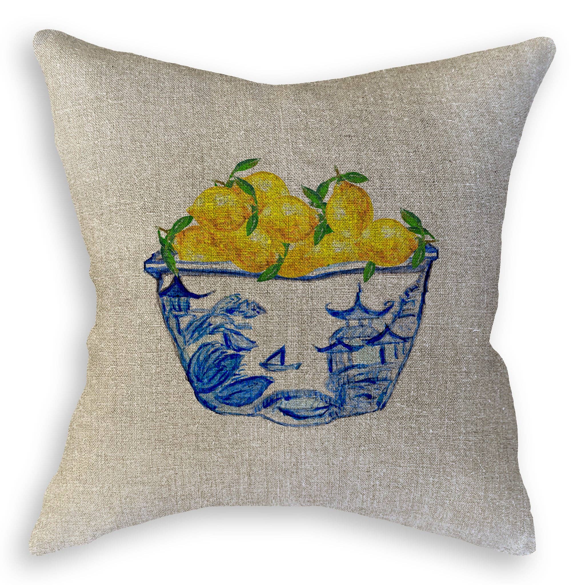 Blue & White Bowl with Lemons