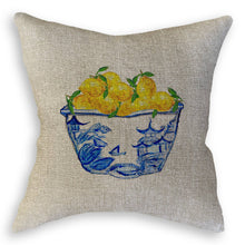Load image into Gallery viewer, Blue &amp; White Bowl with Lemons
