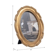 Load image into Gallery viewer, Photo Frame - Gold Polyresin Round Vintage Style, 4x6 in.
