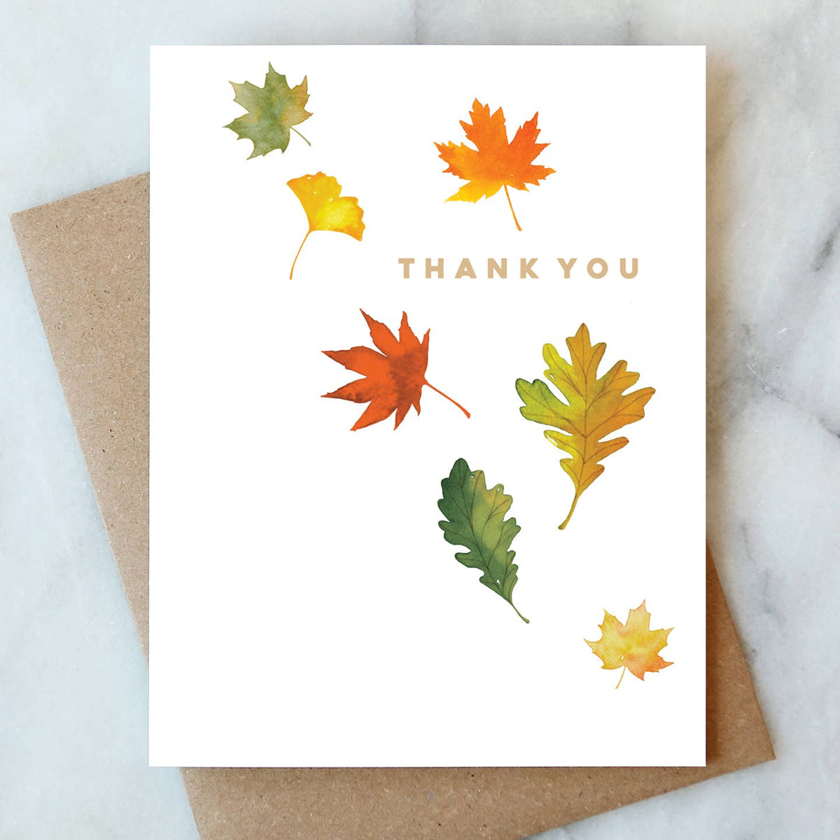 Fall Leaves Thank You Greeting Card | Fall Card