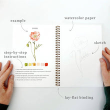 Load image into Gallery viewer, Flowers watercolor workbook
