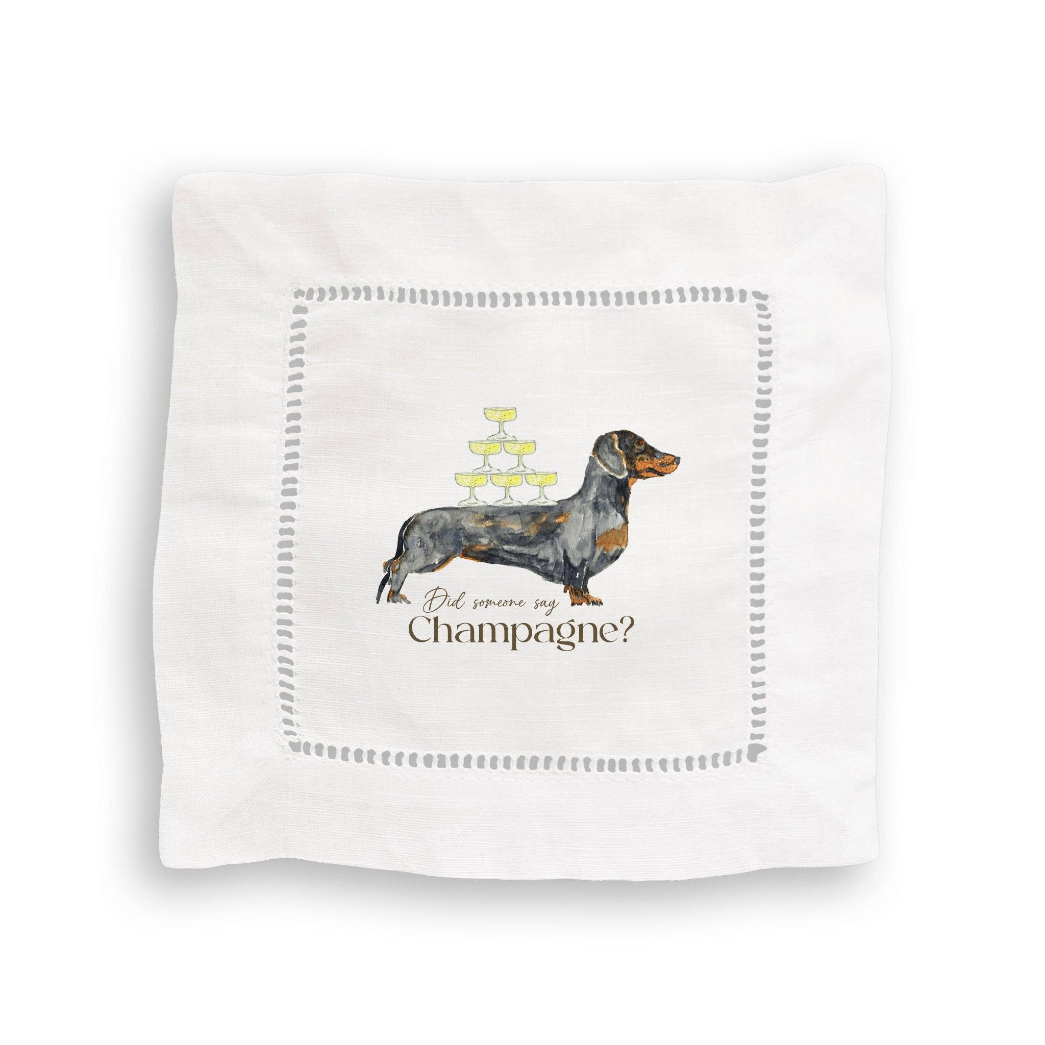 Dachshund with Champagne