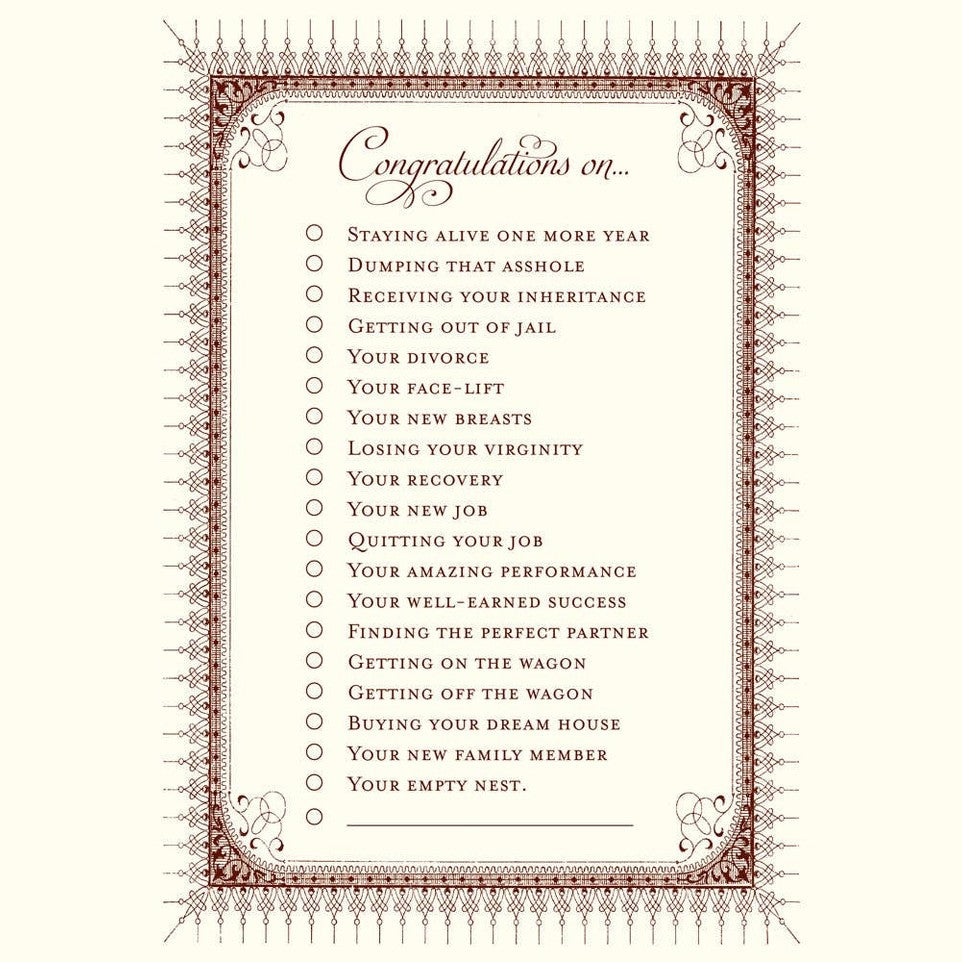 Congratulations Check List Greeting Card
