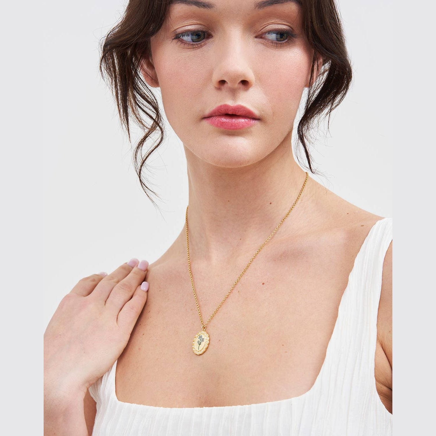 Forget Me Not Cameo Necklace