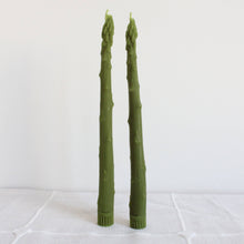 Load image into Gallery viewer, Asparagus Beeswax Candle Taper Pair

