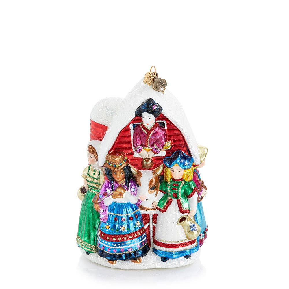 Eight Maids-A-Milking Glass Ornament