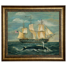 Load image into Gallery viewer, American Whaling Ship with Sperm Whale Vintage Painting Print
