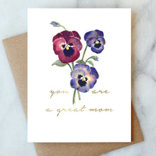 Load image into Gallery viewer, Pansy Great Mom Mother's Day Card | Mom &amp; Seasonal Card
