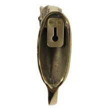 Load image into Gallery viewer, Solid Textured Polished Brass Horse Head Hanger, 6”
