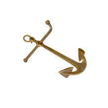 Load image into Gallery viewer, Antiqued Brass Anchor Paperweight Coastal Tabletop Décor, 5”
