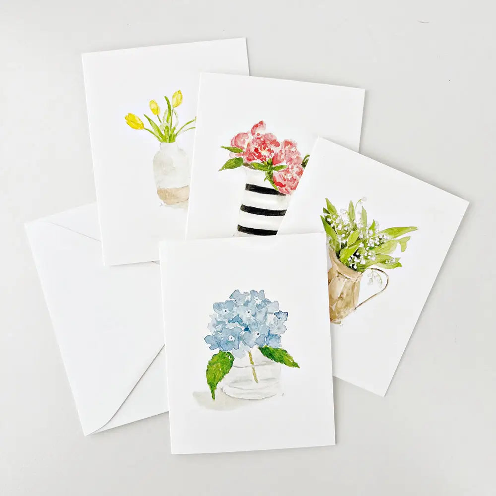 Set of 8 Assorted Flower Notecards