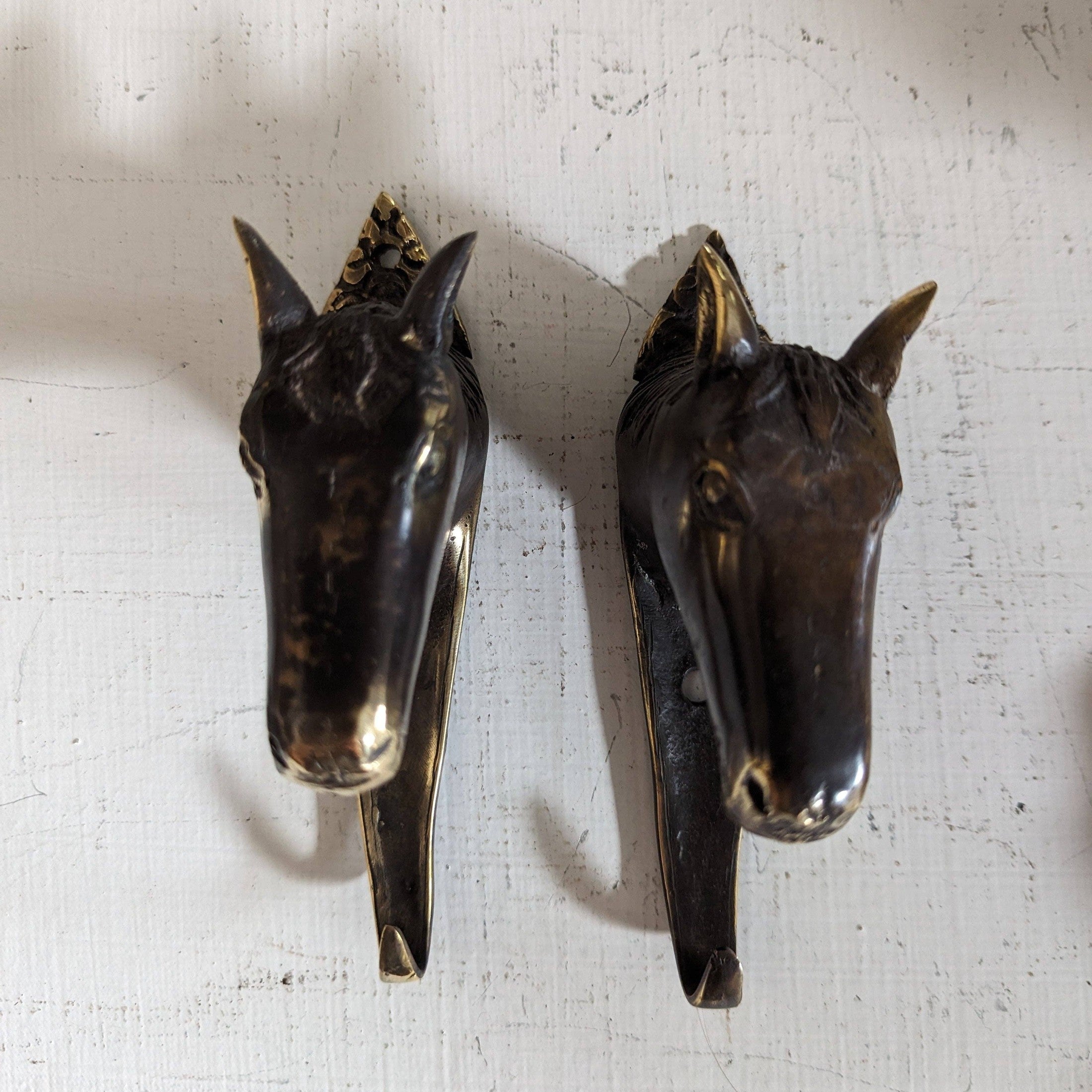 Brass Horse Wall Hook – Equestrian Tack Room & Nursery Decor Hook