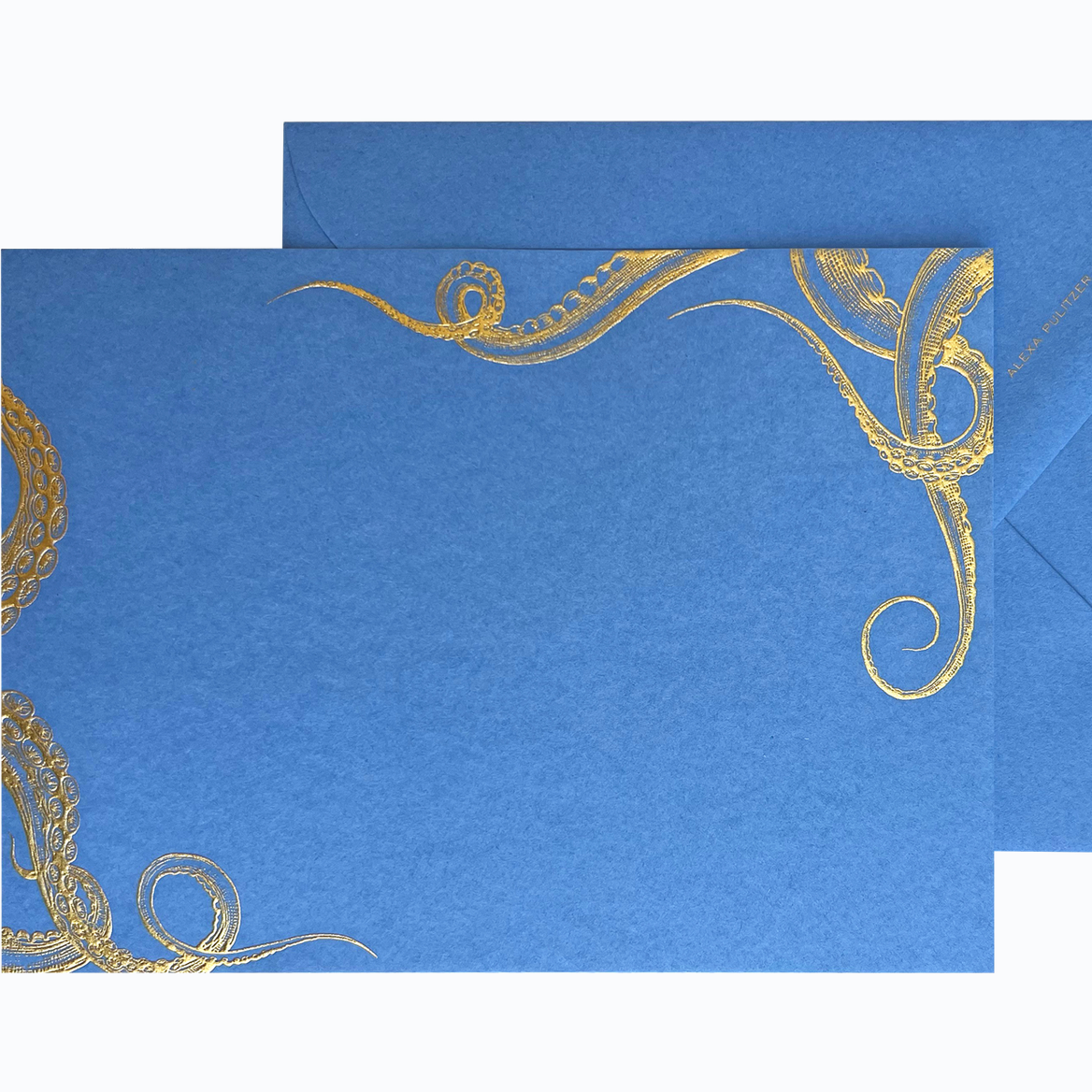 Octopus Undulation Engraved Greeting Card & Envelope