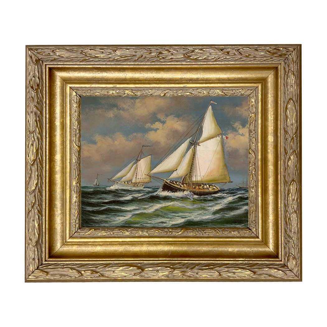 Puritan and Genesta Vintage Painting Print on Canvas
