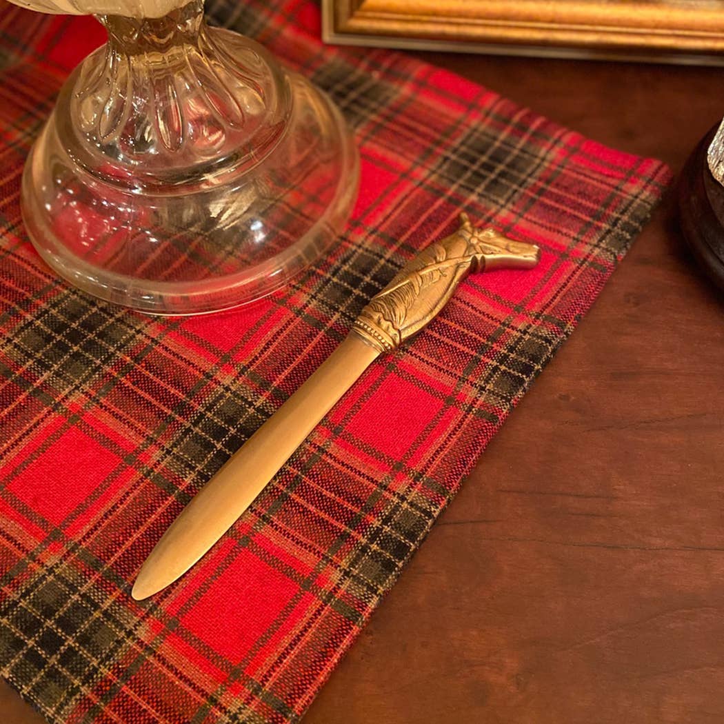 Solid Brass Antiqued Horsehead Letter Opener, 9”