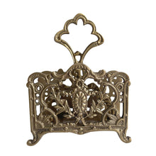 Load image into Gallery viewer, Antiqued Brass Napkin | Letter Holder | 5” | Home Accents
